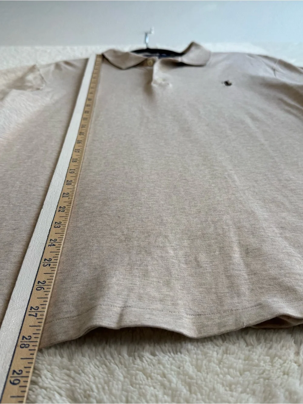 Polo Ralph Lauren Shirt Men’s Large Beige Classic Fit Pony Casual Preppy Office
